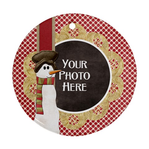 Peace Joy Love Round Ornament 1 By Lisa Minor Front