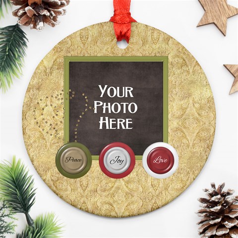 Peace Joy Love Round Ornament 3 By Lisa Minor Front