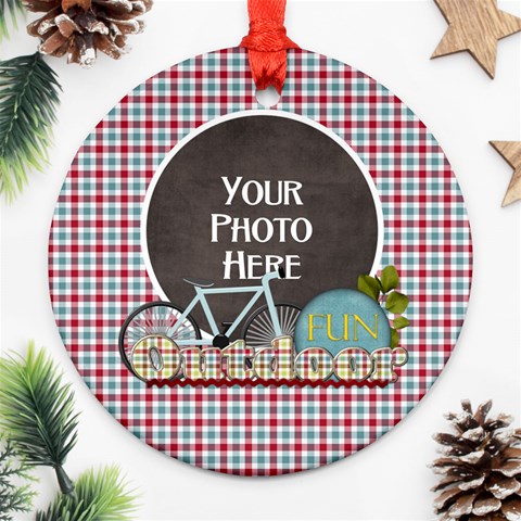 At The Park Round Ornament 1 By Lisa Minor Front