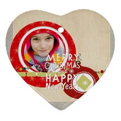 merry christmas - Heart Ornament (Two Sides)