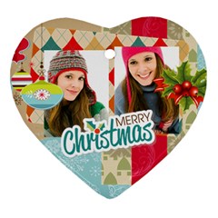 merry christmas - Heart Ornament (Two Sides)