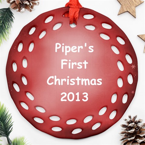 Piper Ornament Two Sides By Debra Macv Back