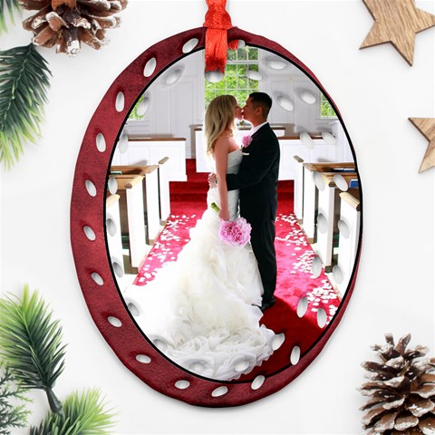 Esther Wedding Oval Ornament Two Sides By Debra Macv Front