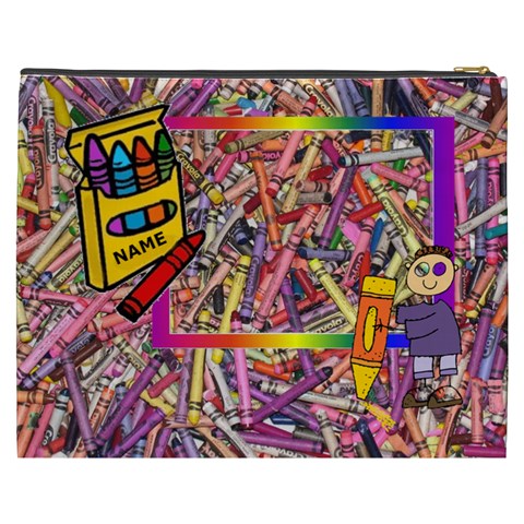 Crayon Xxxl Cosmetic Bag By Joy Johns Back