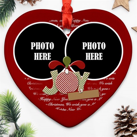 Joy Hearts Ornament By Lisa Minor Front
