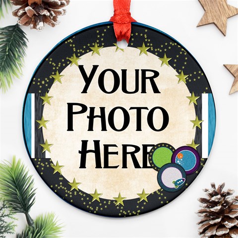 Stars And Rockets Ornament By Lisa Minor Front