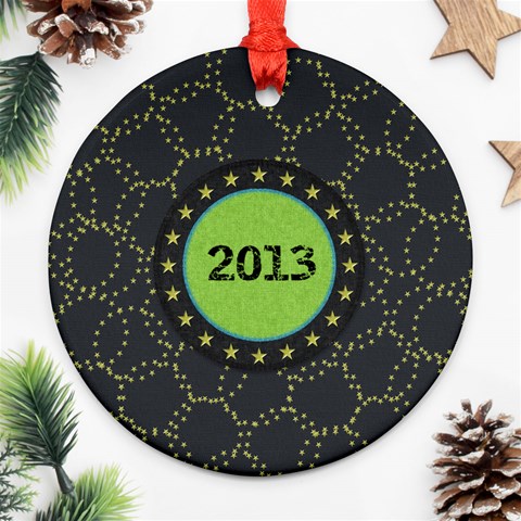 Stars And Rockets Ornament By Lisa Minor Back