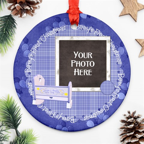 Baby Boy s First Christmas Ornament By Lisa Minor Front
