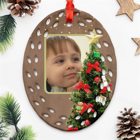 Wishing Filigree Oval Ornament By Deborah Front