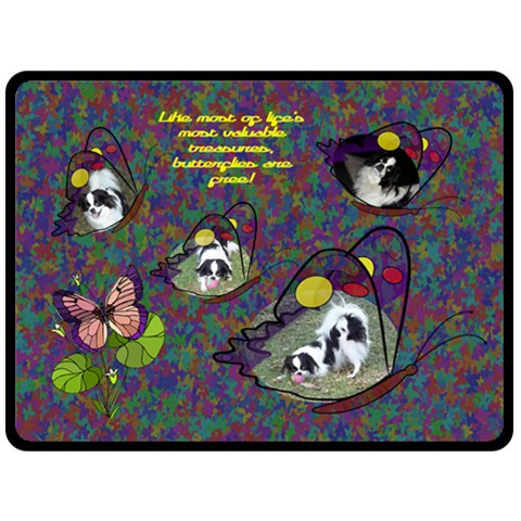 Butterfly Garden Large Blanket By Joy Johns 80 x60  Blanket Front