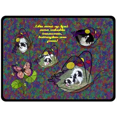 Butterfly Garden large blanket (4 styles) - Fleece Blanket (Large) Butterfly Garden large blanket (4 styles) - Fleece Blanket (Large)