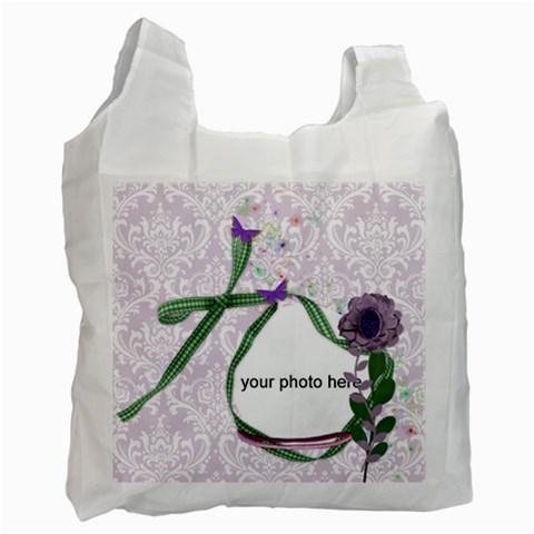 Purple Damask And Green Recycle Bag (2 Side) By Zornitza Front