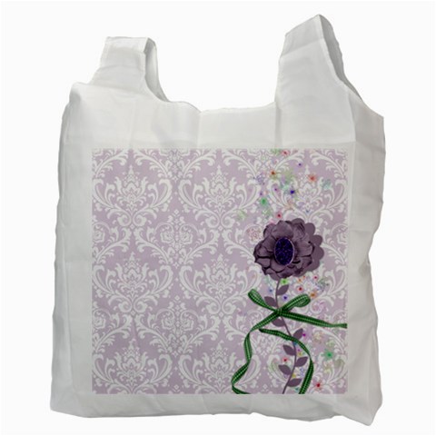 Purple Damask And Green Recycle Bag (2 Side) By Zornitza Back