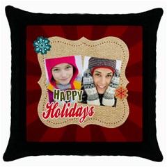 merry christmas - Throw Pillow Case (Black)