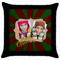 merry christmas - Throw Pillow Case (Black)