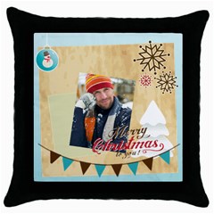 merry christmas - Throw Pillow Case (Black)