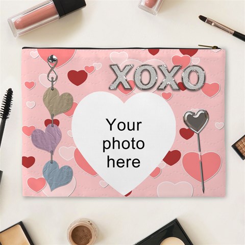 Kiss And Hug Xl Cosmetic Bag By Lil Back