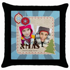 merry christmas - Throw Pillow Case (Black)