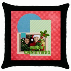 merry christmas - Throw Pillow Case (Black)