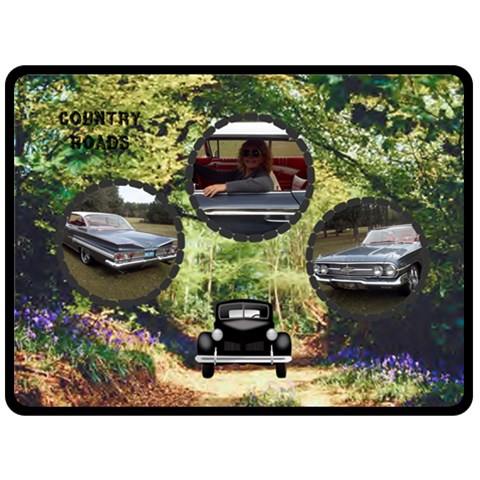 Country Roads Large Blanket  By Joy Johns 80 x60  Blanket Front