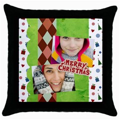 merry christmas - Throw Pillow Case (Black)
