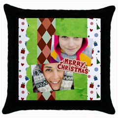 merry christmas - Throw Pillow Case (Black)