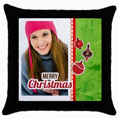 merry christmas - Throw Pillow Case (Black)