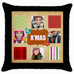 merry christmas - Throw Pillow Case (Black)