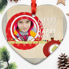 merry christmas - Heart Ornament (Two Sides)