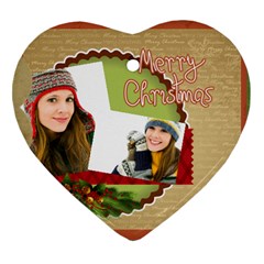 merry christmas - Heart Ornament (Two Sides)