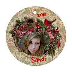 Round Ornament Bird Nest Ribbon - Ornament (Round)