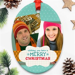 merry christmas - Oval Ornament (Two Sides)