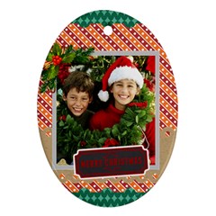 merry christmas - Oval Ornament (Two Sides)