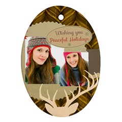 merry christmas - Oval Ornament (Two Sides)