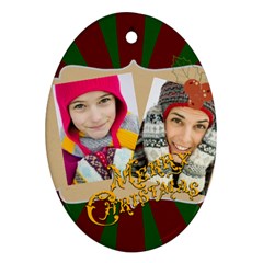 merry christmas - Oval Ornament (Two Sides)