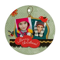 merry christmas - Round Ornament (Two Sides)