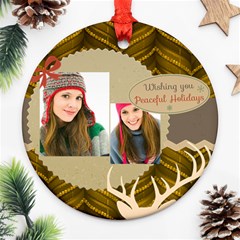 merry christmas - Round Ornament (Two Sides)