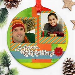 merry christmas - Round Ornament (Two Sides)