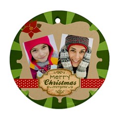 merry christmas - Round Ornament (Two Sides)