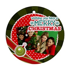 merry christmas - Round Ornament (Two Sides)