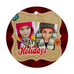 merry christmas - Round Ornament (Two Sides)