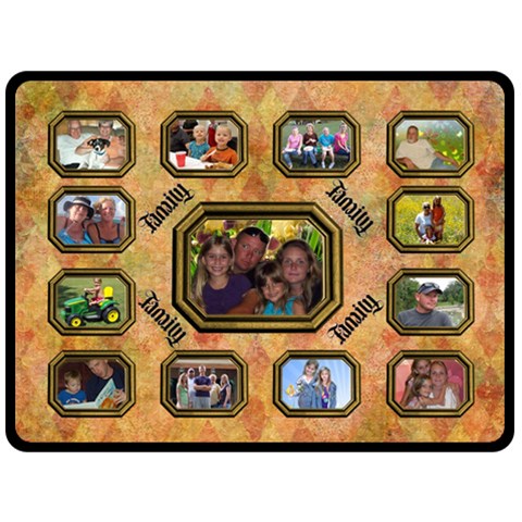 Family Collage Large Blanket By Joy Johns 80 x60  Blanket Front