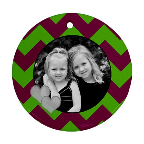 Round Chevron Ornament By Amanda Bunn Front