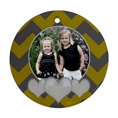 Round Chevron Heart  - Ornament (Round)