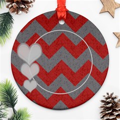 Chevron 2 sided Round - Round Ornament (Two Sides)