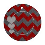 Chevron 2 sided Round - Round Ornament (Two Sides)
