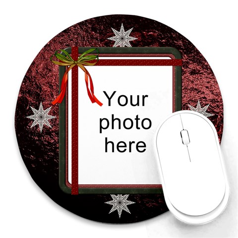 Pretty Christmas Round Mousepad By Lil Front