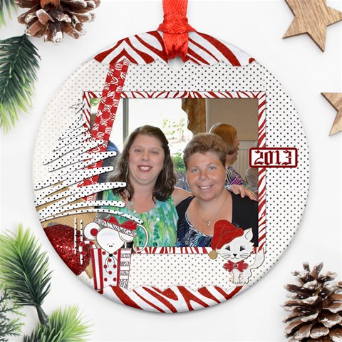 Round Ornament 1 Side Stef By Pat Kirby Front