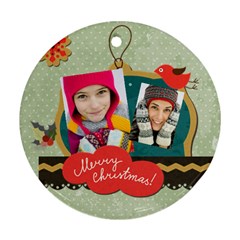 merry christmas - Round Ornament (Two Sides)