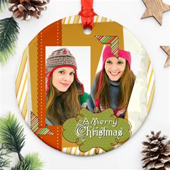 merry christmas - Round Ornament (Two Sides)